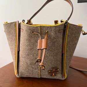 Tory Burch McGraw Wool Blend Felt Drawstring Satchel